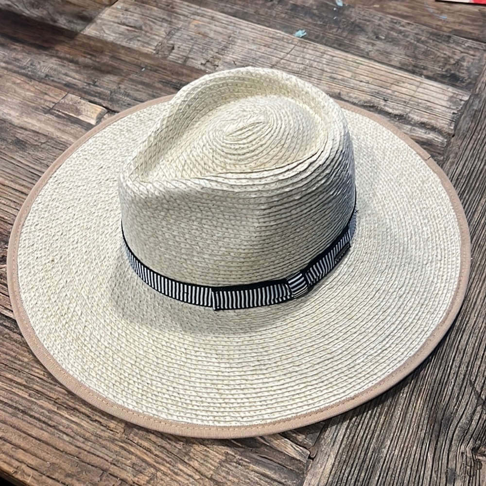 Brixton Jo Palm Straw Fedora Rancher Hat